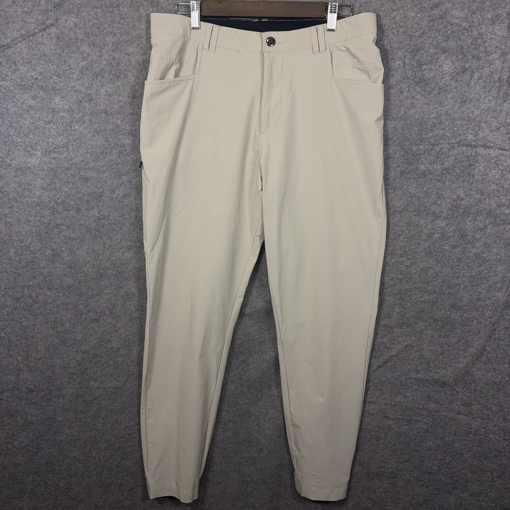 BYLT Ace Jogger Mens 33 Beige Tapered Stretch Performance Tech Athleisure